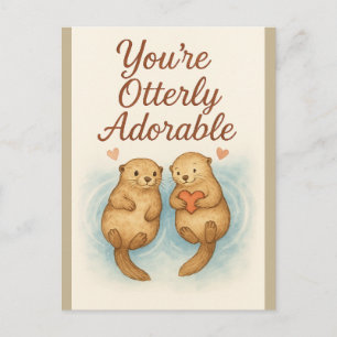 Je bent Otterlijk Schattig – Mooie Waterverf Otter Briefkaart