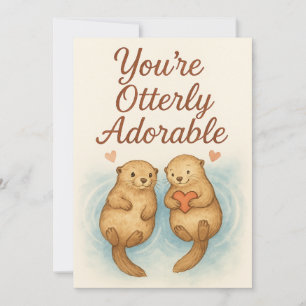 Je bent Otterlijk Schattig – Mooie Waterverf Otter Feestdagenkaart