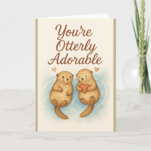 Je bent Otterstom Schattig – Mooie Waterverf Otter Bedankkaart