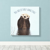 Je bent Ottly Amazing Funny Pun met Schattigee Ott Canvas Afdruk (Insitu (Houten vloer))