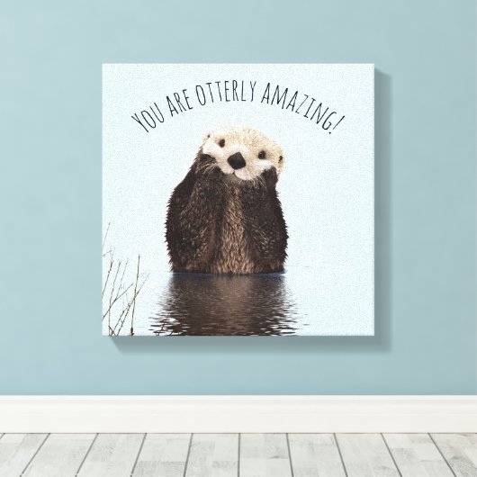 Je bent Ottly Amazing Funny Pun met Schattigee Ott Canvas Afdruk (Insitu (Houten vloer))