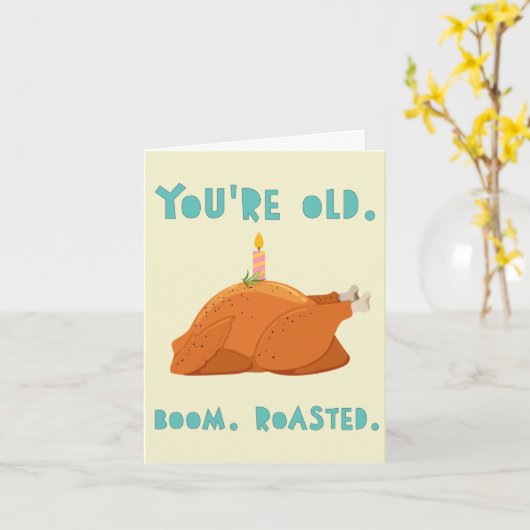 Je bent oud. Boom. Gebrand. Kaart (Gele Bloem)