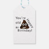 Je bent oud zoals... Happy Birthday | grappige poe Cadeaulabel (Achterkant)