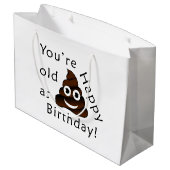 Je bent oud zoals... Happy Birthday | grappige poe Groot Cadeauzakje (Achterkant Gekanteld)