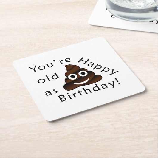 Je bent oud zoals... Happy Birthday | grappige poe Kartonnen Onderzetters (Schuin)