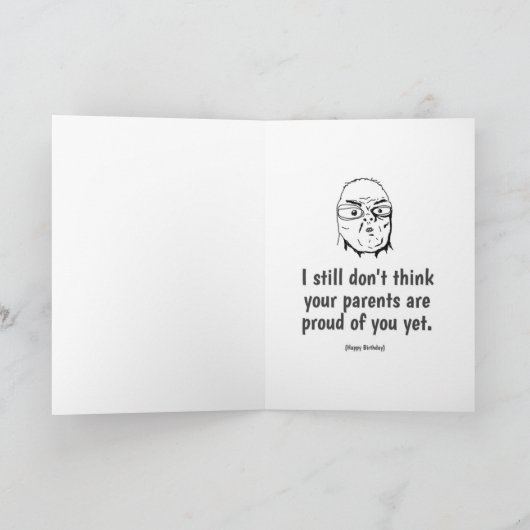 Je bent ouder - en je bent nog steeds teleurgestel kaart (Binnen)