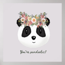 Je bent pandastisch! Cute Panda Beer Poster