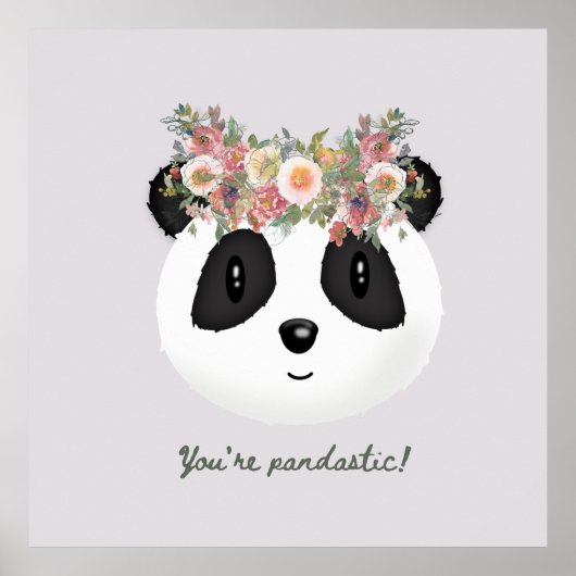 Je bent pandastisch! Cute Panda Beer Poster (Voorkant)