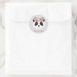 Je bent pandastisch! Cute Panda Beer Ronde Sticker