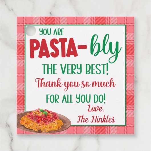 Je bent pasta-Bly de beste Bedankjes Labels (Voorkant)