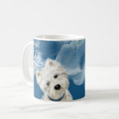 Je bent Pawfect, Westie Poodle Dog Fun Dog Blue Koffiemok (Voorkant links)
