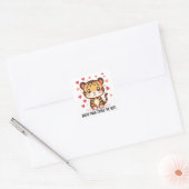 Je bent paws-itief de beste! Valentijn tijgerhaai Vierkante Sticker (Envelop)