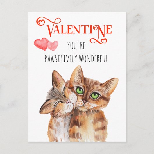 Je bent Paws-itief Wonderbaarlijke Valentijn Katte Briefkaart (Voorkant)