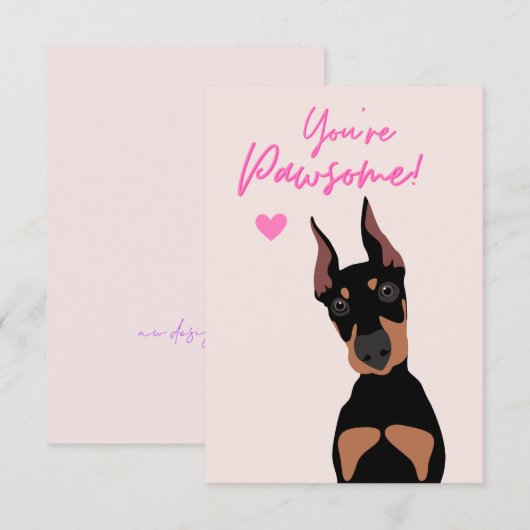 'Je bent Pawsome' Dank je wel Bedankkaart (Voorkant / Achterkant)