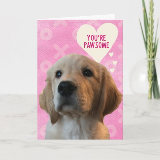 Je bent PAWSOME! Valentijnskaart met gouden liefde Kaart (Voorkant)