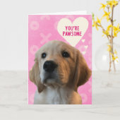 Je bent PAWSOME! Valentijnskaart met gouden liefde Kaart (Gele Bloem)