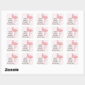 Je bent perfect zoals je bent Roze Flamingo Vierkante Sticker (Vel)