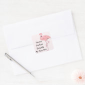 Je bent perfect zoals je bent Roze Flamingo Vierkante Sticker (Envelop)