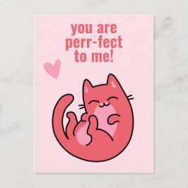 Je bent perr-fect! Cute Cat Classroom Valentijn Briefkaart