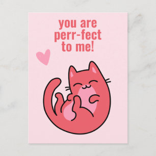 Je bent perr-fect! Cute Cat Classroom Valentijn Briefkaart