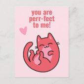 Je bent perr-fect! Cute Cat Classroom Valentijn Briefkaart (Voorkant)