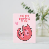 Je bent perr-fect! Cute Cat Classroom Valentijn Briefkaart (Staand voorkant)