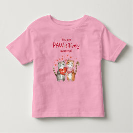Je Bent Poot-positief Geweldig Rode en Roze Kat Kinder Shirts