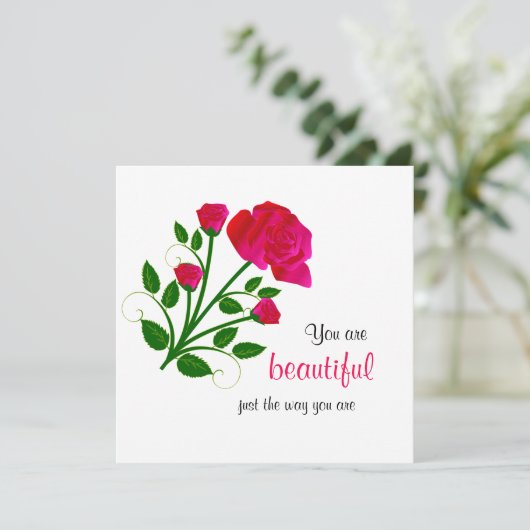 Je bent prachtig, net zoals je rood bent. kaart (Staand voorkant)
