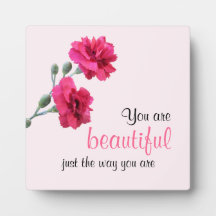 Je bent prachtig net zoals je roze bloem bent