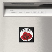 "Je bent prachtig" Red Rose Magnet (Insitu (Vaatwasser))