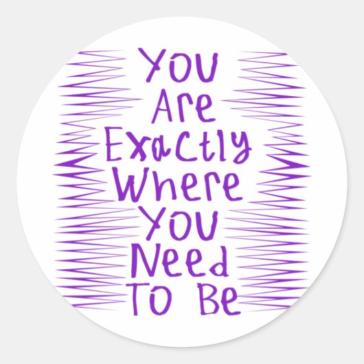Je bent precies waar je moet zijn Sticker 3 (Voorkant)