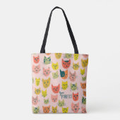 Je bent Prufect. Cute Colorful Cats Tote Bag (Achterkant)