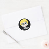 Je bent Purrdy Funny Cat Pun Dark BG Ronde Sticker (Envelop)