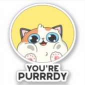 Je bent Purrdy Funny Cat Pun Sticker (Voorkant)