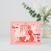 Je bent Purrfect voor Mij Briefkaart (Staand voorkant)