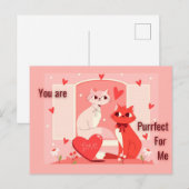 Je bent Purrfect voor Mij Briefkaart (Voorkant / Achterkant)