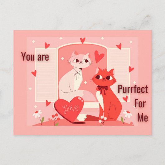 Je bent Purrfect voor Mij Briefkaart (Voorkant)