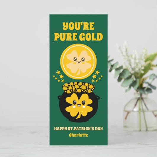 Je bent puur gouden St. Patrick's Day Pot of Gold (Staand voorkant)