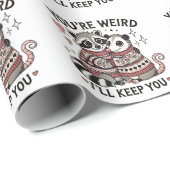 Je bent raar, ik hou je Valentijnsdag wasbeer Cadeaupapier (Rol Hoek)