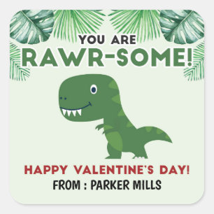 Je bent Rawrsome - Dinosaur Valentijn Sticker