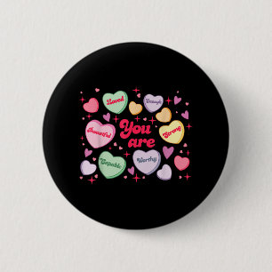 Je bent rijk genoeg aan Snoep hartleraar Va Ronde Button 5,7 Cm