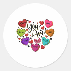Je bent rijk genoeg aan Snoep hartleraar Va Ronde Sticker