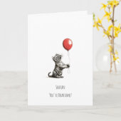 Je bent Roarsome - Tiger Balloon Birthday Kaart (Gele Bloem)