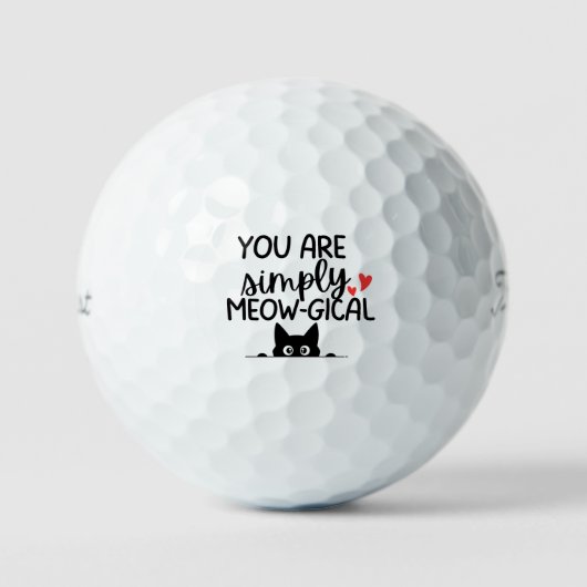 'Je Bent Simpelweg Meow-gisch' Categorie liefhebbe Golfballen (Voorkant)