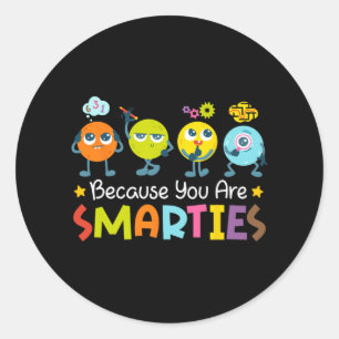 Je bent Smarties Test Day Teacher Testing Day exam Ronde Sticker