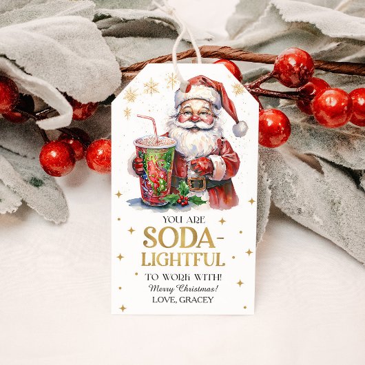 Je bent Soda-lichtend om mee te werken Kerstmis Cadeaulabel