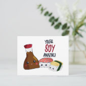 Je bent Soy Amazing Kawaii Sushi Hi & Hallo Cute Briefkaart (Staand voorkant)