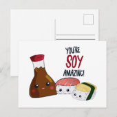 Je bent Soy Amazing Kawaii Sushi Hi & Hallo Cute Briefkaart (Voorkant / Achterkant)