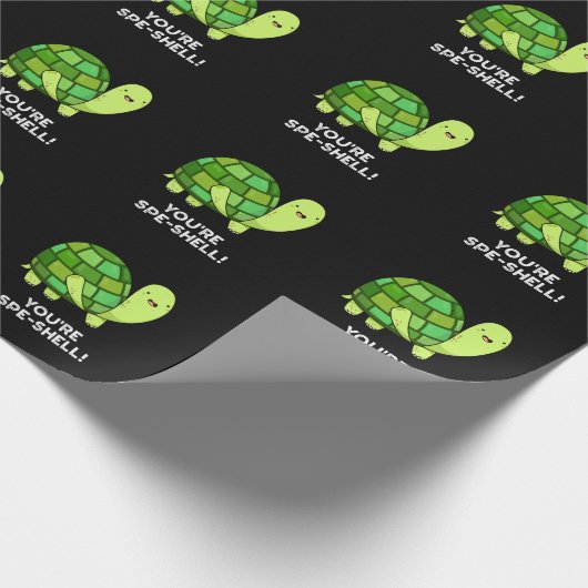 Je bent Spe-shell Funny Tortoise Pun Dark BG Cadeaupapier (Hoek)