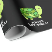 Je bent Spe-shell Funny Tortoise Pun Dark BG Cadeaupapier (Rol Hoek)